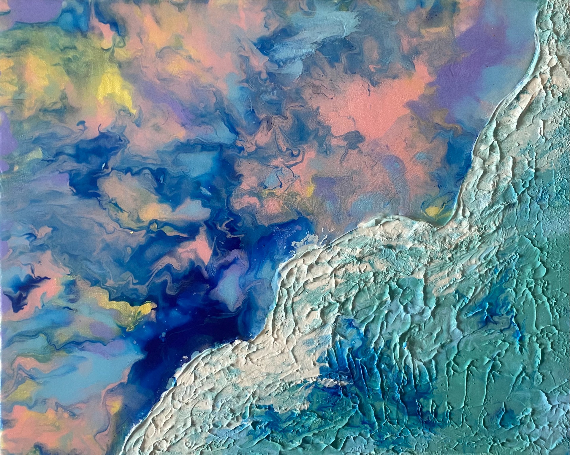 50 x 40 cm Acrylic on canvas + art paste + epoxid